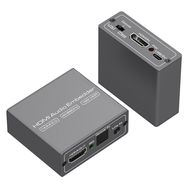 HDMI 2.0 audio embedder, HDMI audio sintetizator, pretvarač DVI + 3,5 mm na HDMI, 4K