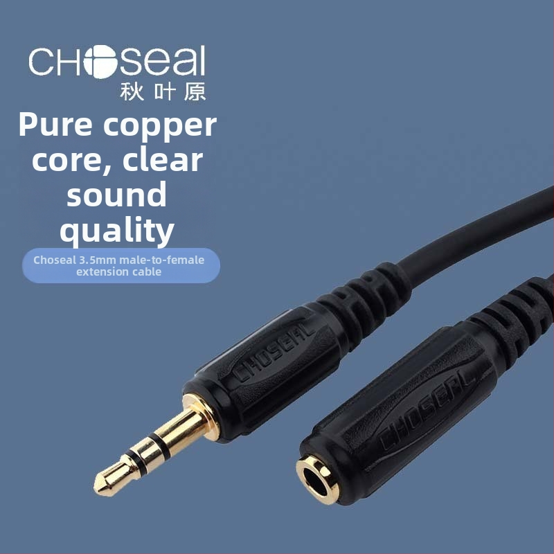 3,5 mm audio predlžovací kábel, samec–samica, pre počítačové periférie, model Q-344 (Type: Speaker Cable; Model: Q-344; Craft: Gold plating; Core: Tinned copper wire; Wire: Oxygen-free copper)