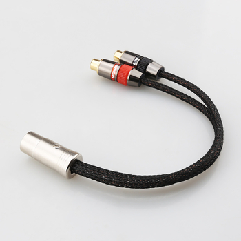 Cablu adaptor audio DIN 5 pini masculin către 2× RCA femelă pentru amplificator, din cupru OFC