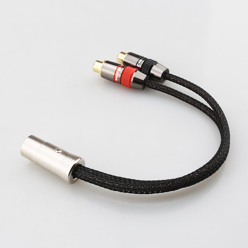 Cablu adaptor audio DIN 5 pini masculin către 2× RCA femelă pentru amplificator, din cupru OFC