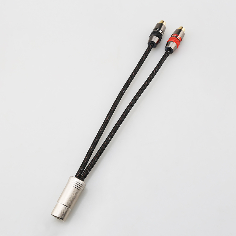 Cablu adaptor audio DIN 5 pini masculin către 2× RCA femelă pentru amplificator, din cupru OFC