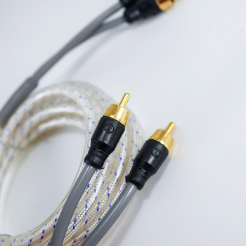 Auto AV kabel za audio, pleteni četverojezgreni bakreni kabel, 2RCA-2RCA, proziran