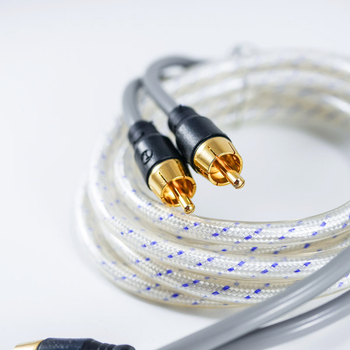 Auto AV kabel za audio, pleteni četverojezgreni bakreni kabel, 2RCA-2RCA, proziran