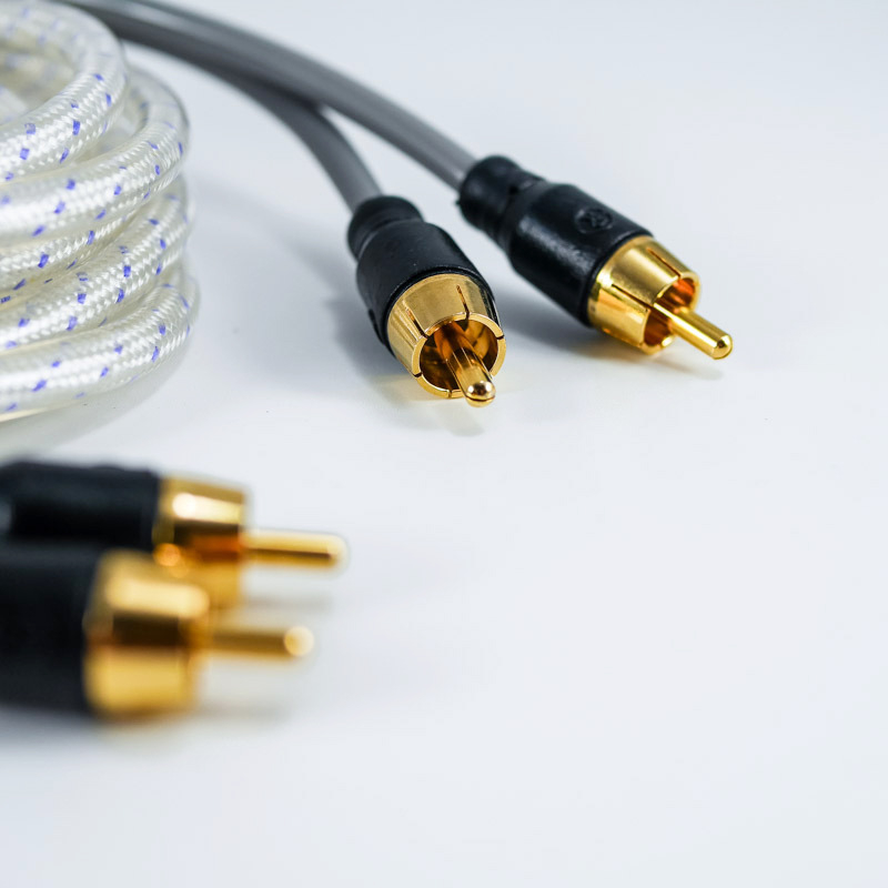 Auto AV kabel za audio, pleteni četverojezgreni bakreni kabel, 2RCA-2RCA, proziran