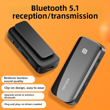 Bluetooth 5.1 dvojmodový prijímač/vysielač s NFC, auto AUX adaptér 2,5/3,5 mm, model T40, Plug & Play, dosah 10 m
