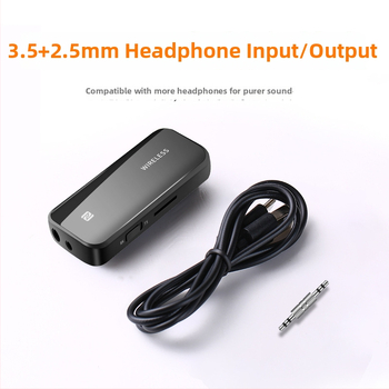 Bluetooth 5.1 dvojmodový prijímač/vysielač s NFC, auto AUX adaptér 2,5/3,5 mm, model T40, Plug & Play, dosah 10 m