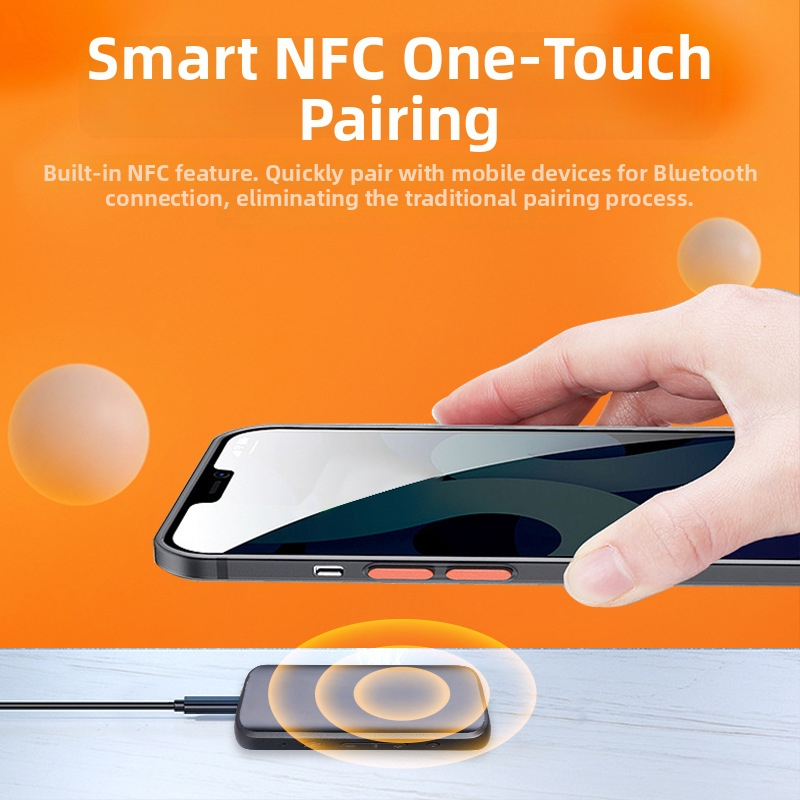 Bluetooth 5.1 dvojmodový prijímač/vysielač s NFC, auto AUX adaptér 2,5/3,5 mm, model T40, Plug & Play, dosah 10 m