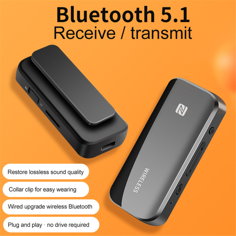 Bluetooth 5.1 dvostruki prijemnik/emitiranje s NFC, auto AUX adapter 2,5/3,5 mm, model T40, Plug & Play, domet 10 m