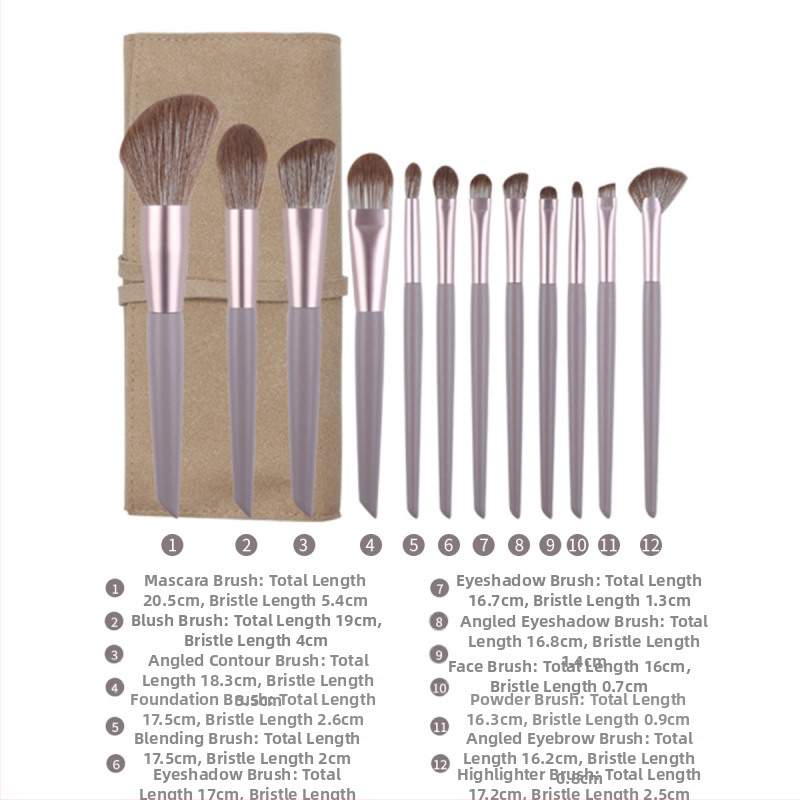 Zhuoerya 10 darabos sminkecset-készlet — puha szemhéjfestékecset, púder ecset, eyeliner ecset, szemöldök ecset, blush ecset és highlighter ecset