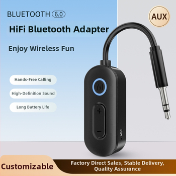 Bluetooth 6.0 prijímač-vysielač, 2 v 1 pre auto, AUX 3,5 mm, Plug and Play, dosah až 10 m