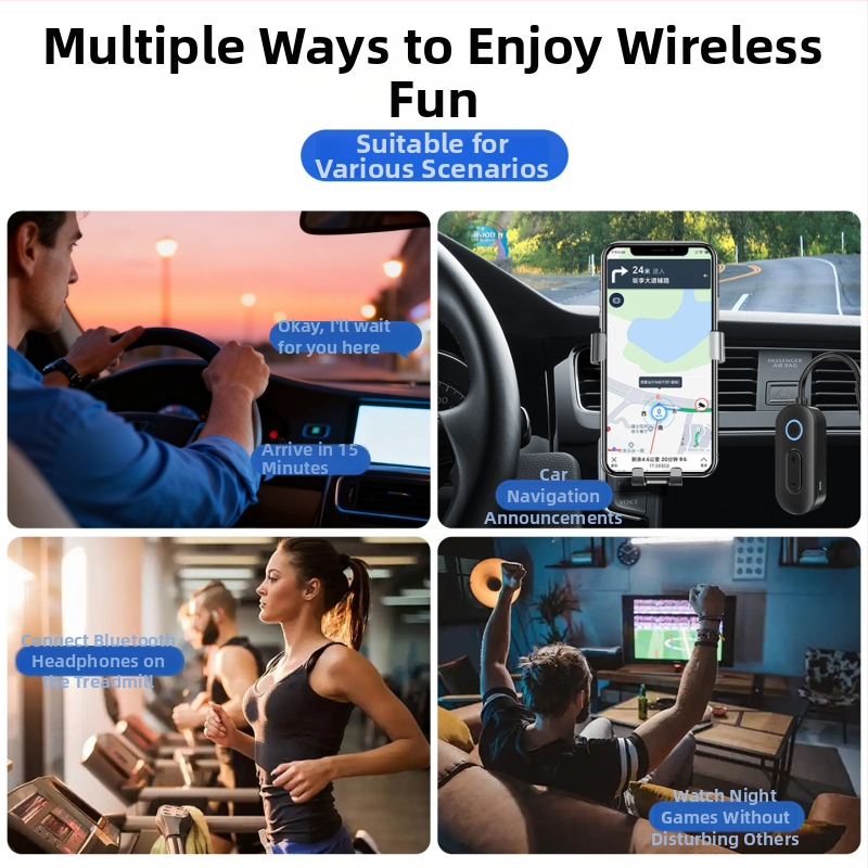 Bluetooth 6.0 prijímač-vysielač, 2 v 1 pre auto, AUX 3,5 mm, Plug and Play, dosah až 10 m