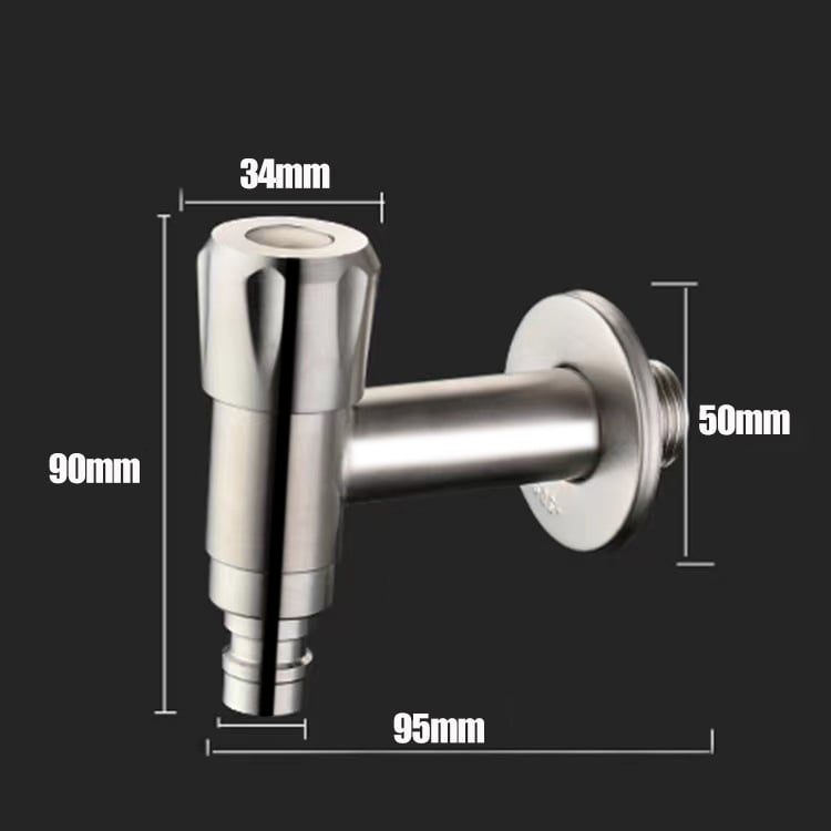 Nehrđavajuća čelična slavina za perilicu rublja, ugrađena, T-oblika izlaz, jednoručno upravljanje, 0-90°C