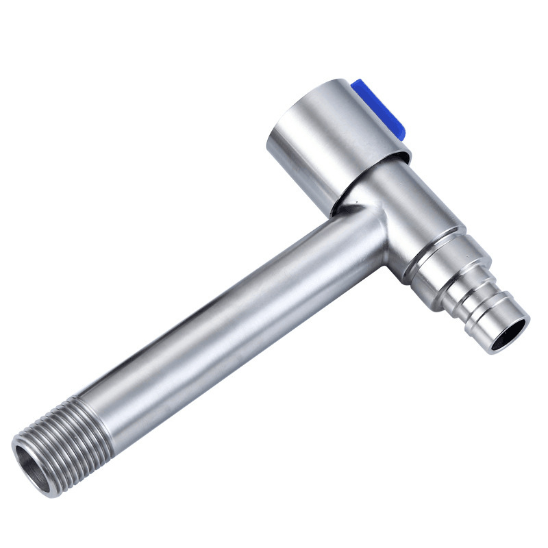 Nehrđavajuća čelična slavina za perilicu rublja, ugrađena, T-oblika izlaz, jednoručno upravljanje, 0-90°C