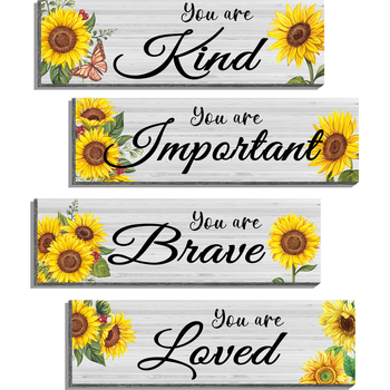 Αφίσα τοίχου με ηλιοτρόπιο και εμπνευσμένο σύνθημα – PVC, αδιάβροχη, αυτοκόλλητη, κινούμενο σχέδιο σε επίπεδη μορφή, 1 φύλλο