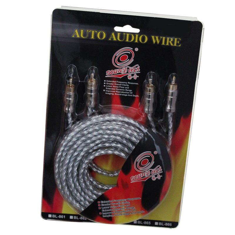 Kabel signala za autoaudio s čistim bakrenim konektorima za prilagodbu subwoofera i pojačala