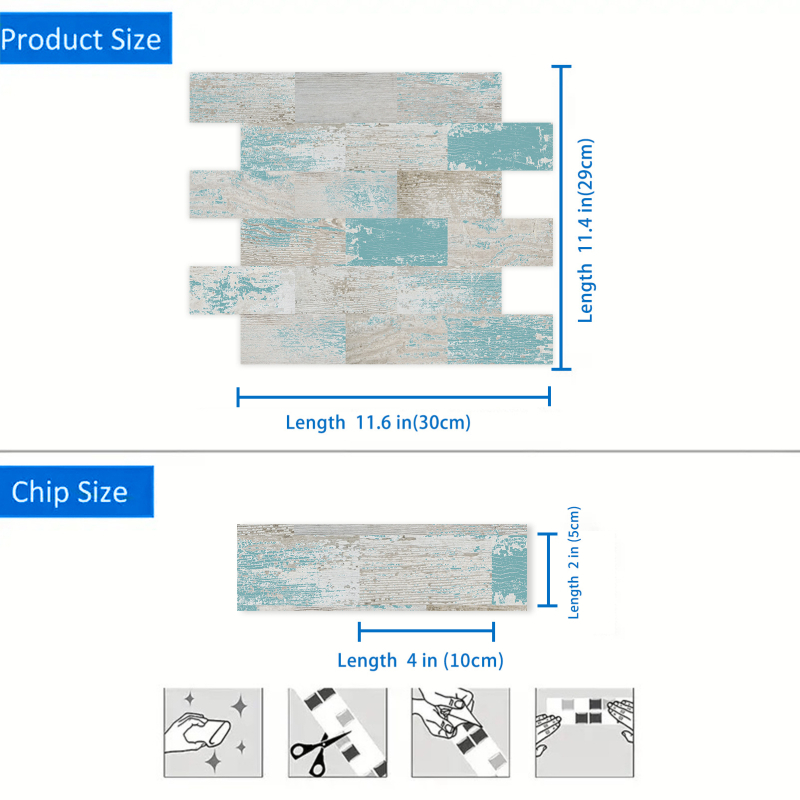 PVC αυτοκόλλητο τοίχου, αυτοκόλλητο, αδιάβροχο, ανθεκτικό στη μούχλα, αντιρύπανσης, μονόχρωμο σχέδιο, 5+ φύλλα