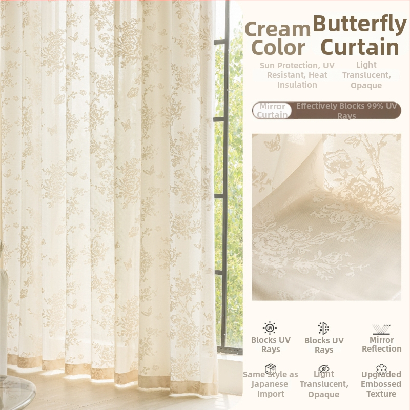 Jacquardové polyesterové závesy, polopriesvitné, nie priehľadné, do obývačky, spálne, balkóna a reštaurácie