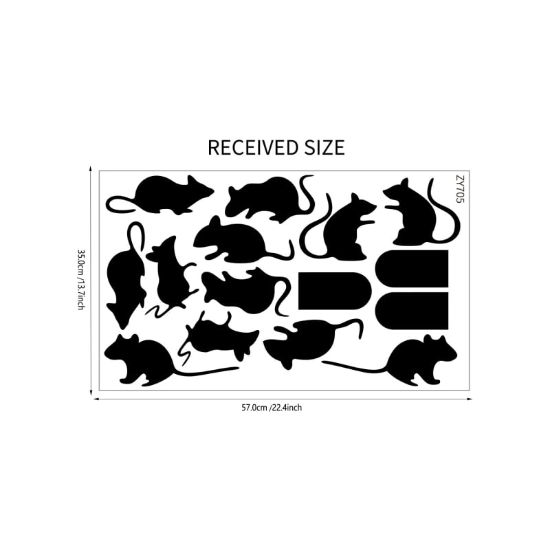 ZY705 Διακοσμητικό τοίχου με σχέδιο τρύπας ποντικιού, PVC, μοτίβο 10122, σαλόνι/υπνοδωμάτιο/γραφείο
