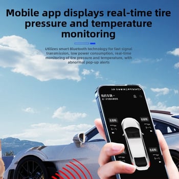 Bluetooth TPMS motorkerékpárhoz és elektromos járművekhez — külső érzékelő, digitális kijelző, kompakt kialakítás, tartomány 0.1-5.0 bar, nagy pontosság