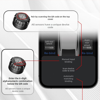 Bluetooth TPMS motorkerékpárhoz és elektromos járművekhez — külső érzékelő, digitális kijelző, kompakt kialakítás, tartomány 0.1-5.0 bar, nagy pontosság