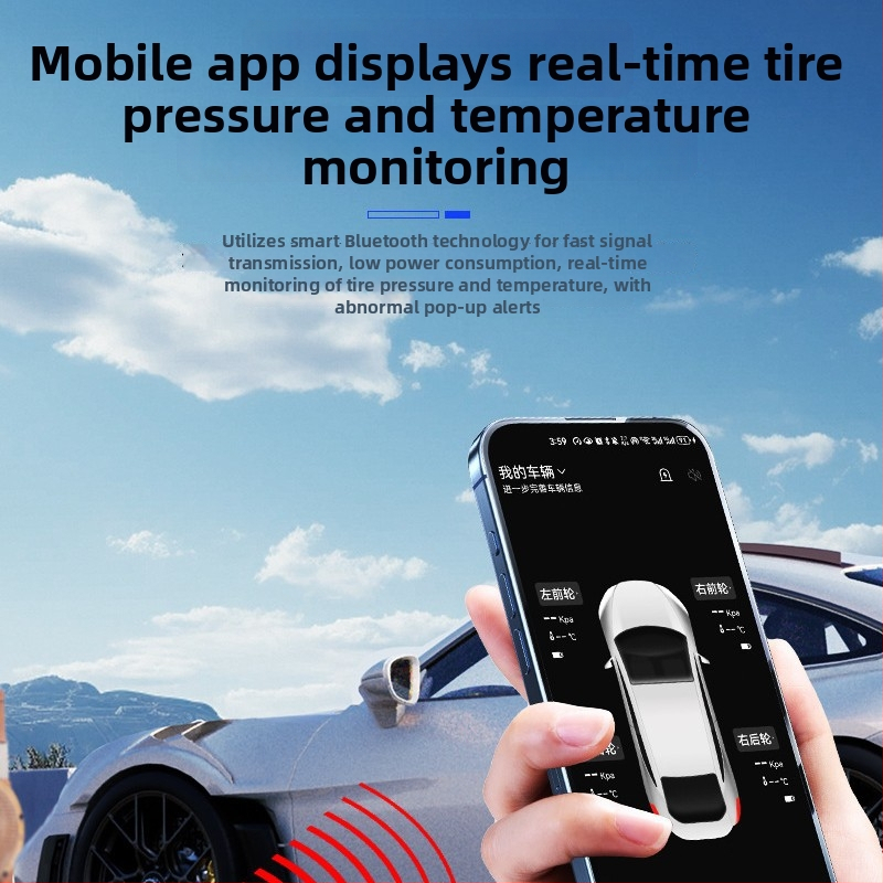 Bluetooth TPMS motorkerékpárhoz és elektromos járművekhez — külső érzékelő, digitális kijelző, kompakt kialakítás, tartomány 0.1-5.0 bar, nagy pontosság