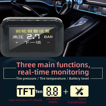 TPMS senzor za praćenje tlaka u gumama - Bluetooth, univerzalni, Model TR03, digitalni zaslon, Raspon 0-7 BAR