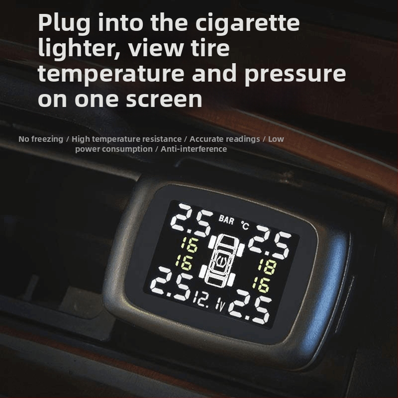TPMS senzor za praćenje tlaka u gumama - Bluetooth, univerzalni, Model TR03, digitalni zaslon, Raspon 0-7 BAR