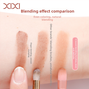 Xixi 8 darabos sminkecset-készlet, szintetikus sörtéjű, fa nyél, hordozható neszesszerrel