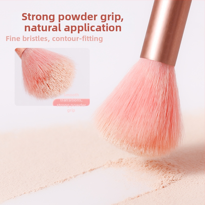 Xixi 8 darabos sminkecset-készlet, szintetikus sörtéjű, fa nyél, hordozható neszesszerrel