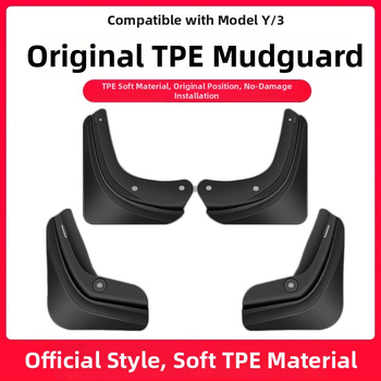 Blatník na kolesá pre Tesla Model 3 a Model Y — predný a zadný, plastové telo, TPE blatník s ochranou proti špliechaniu a poškriabaniu, prispôsobiteľné uchytenie