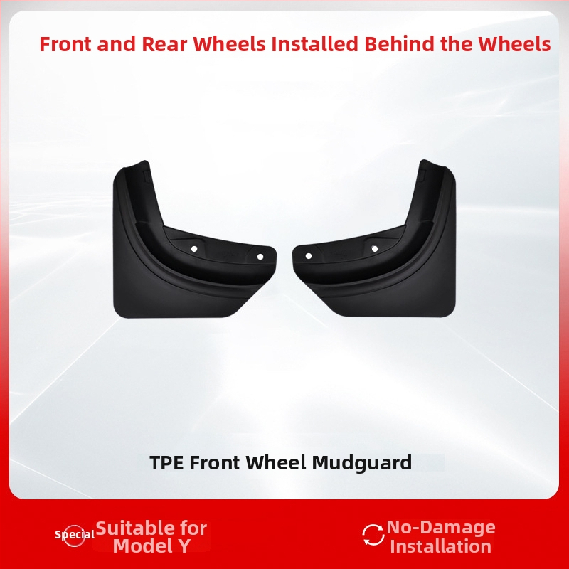Blatník na kolesá pre Tesla Model 3 a Model Y — predný a zadný, plastové telo, TPE blatník s ochranou proti špliechaniu a poškriabaniu, prispôsobiteľné uchytenie