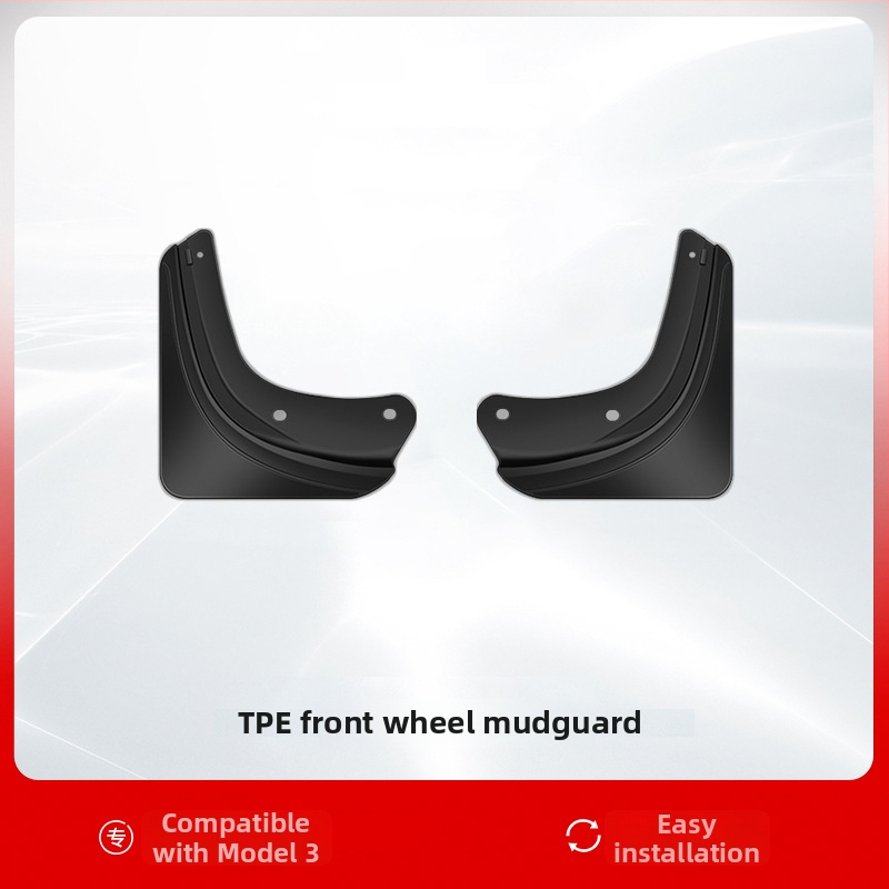 Blatník na kolesá pre Tesla Model 3 a Model Y — predný a zadný, plastové telo, TPE blatník s ochranou proti špliechaniu a poškriabaniu, prispôsobiteľné uchytenie
