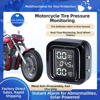 Motorkerékpár gumiabroncsnyomás-monitorozó rendszer - vezeték nélküli, digitális kijelző, nagy pontosság, M5/M6 modellek, 0–4,5 BAR tartomány