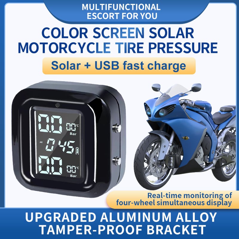 Motorkerékpár gumiabroncsnyomás-monitorozó rendszer - vezeték nélküli, digitális kijelző, nagy pontosság, M5/M6 modellek, 0–4,5 BAR tartomány