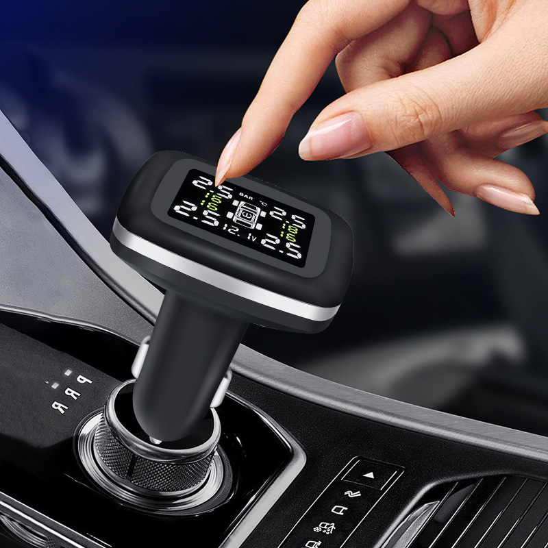 Külső digitális TPMS autókhoz, C100 modell, univerzális kompatibilitás, érzékelési tartomány 0-3.5 bar, pontosság ±0.1, digitális kijelző: nyomás, hőmérséklet és légszivárgási riasztás