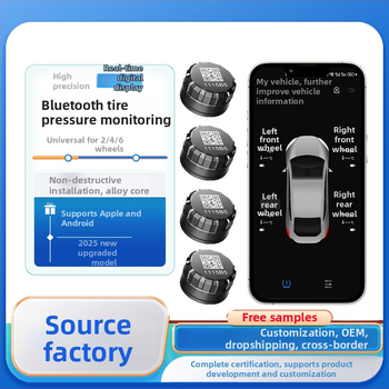 TPMS Bluetooth για μοτοσικλέτες και αυτοκίνητα - ABS σώμα, ψηφιακή οθόνη, εύρος πίεσης 0-6 bar, συμβατό με 2/3/4 τροχούς, φορητό, δυνατότητα ιδιωτικής ετικέτας