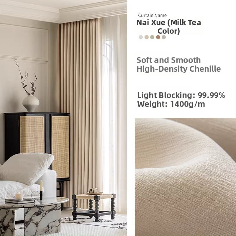 Cortine Chenille – Umbrire ridicată 71-90% | Poliester, Jacquard, Stil modern | Sufragerie, Dormitor, Studiu