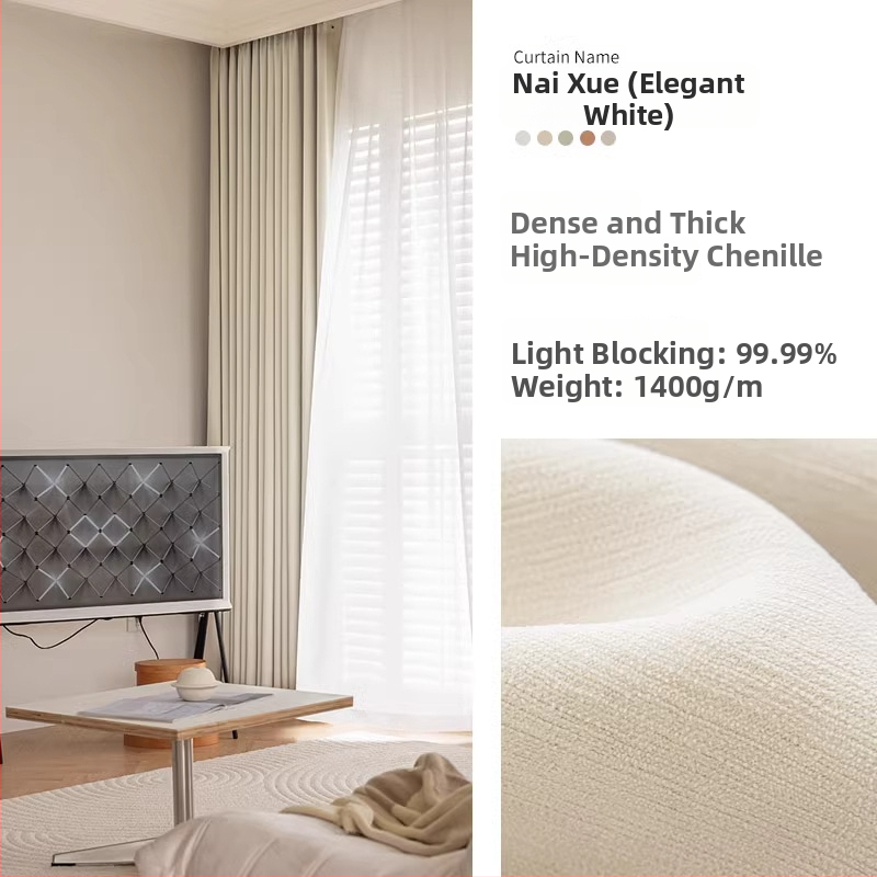 Cortine Chenille – Umbrire ridicată 71-90% | Poliester, Jacquard, Stil modern | Sufragerie, Dormitor, Studiu