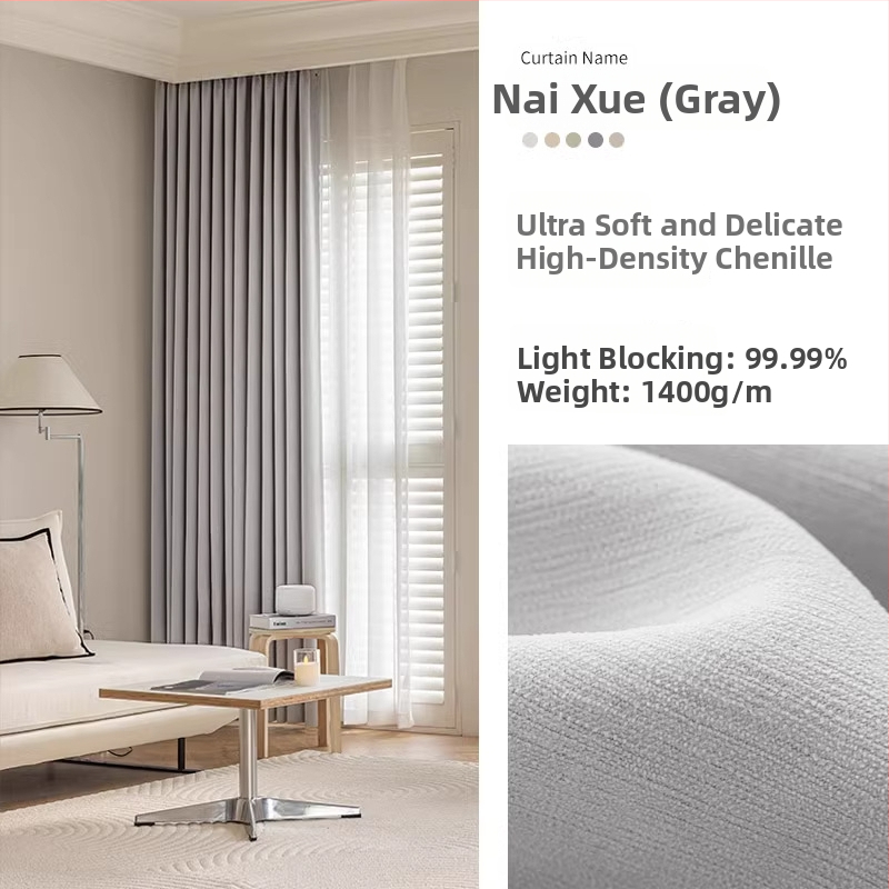 Cortine Chenille – Umbrire ridicată 71-90% | Poliester, Jacquard, Stil modern | Sufragerie, Dormitor, Studiu