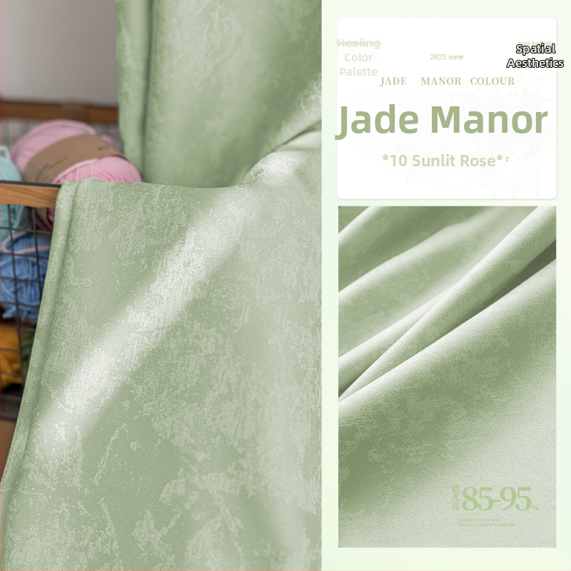 Jade Manor Francuske retro blackout zavjese s crnozlatnim printom za dnevni boravak, balkon i spavaću sobu – gotovi proizvod