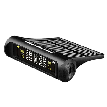 TPMS sustav za nadzor tlaka u gumama – model T1, bežični solarni senzor, digitalni zaslon, raspon tlaka 0–8 BAR, univerzalna kompatibilnost
