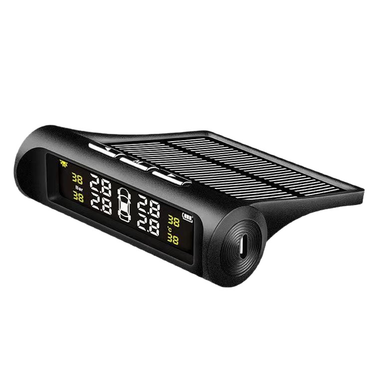 TPMS sustav za nadzor tlaka u gumama – model T1, bežični solarni senzor, digitalni zaslon, raspon tlaka 0–8 BAR, univerzalna kompatibilnost