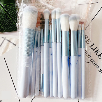 12 részes sminkecset-készlet nylon sörtéjű, műanyag fogantyúval és neszesszerrel – puhák, nem hullik a szálak, szemhéjfestékhez és laza púderhez