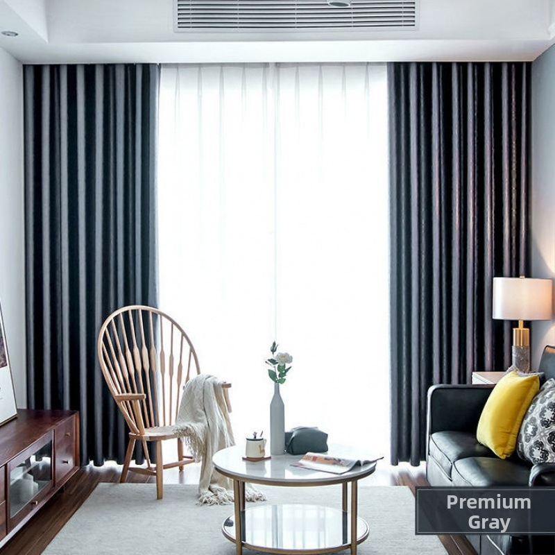 Затъмняваща завеса за спалня и дневна, полиестер, тиснение, персонализируема, защита от слънце, модерен стил