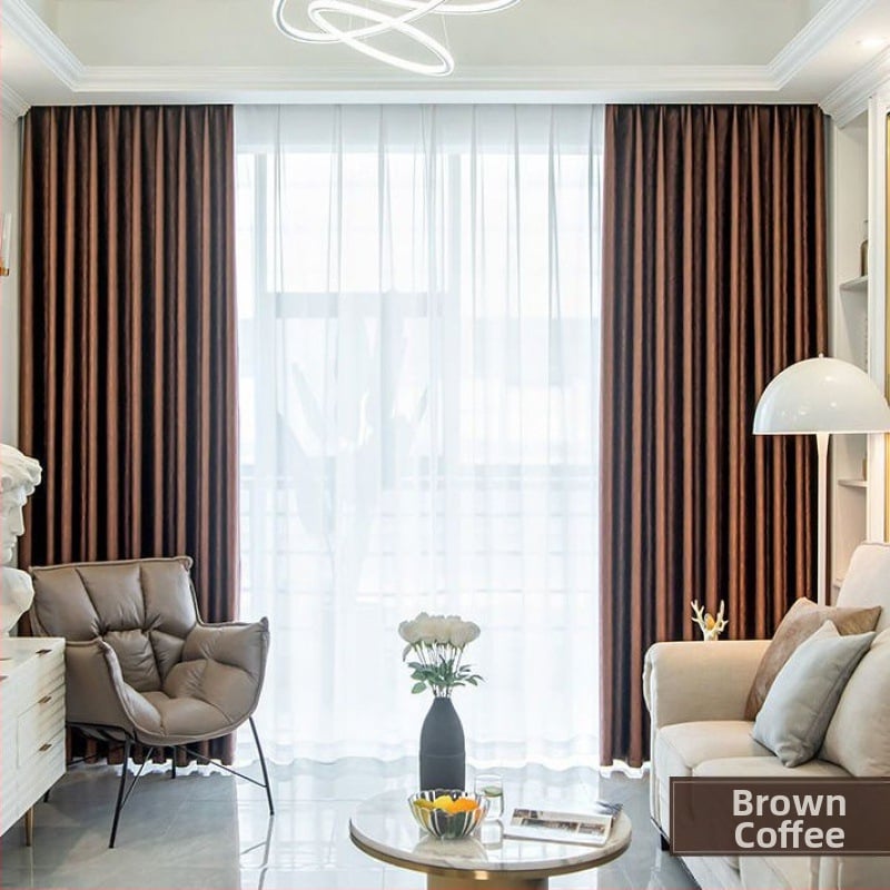 Затъмняваща завеса за спалня и дневна, полиестер, тиснение, персонализируема, защита от слънце, модерен стил