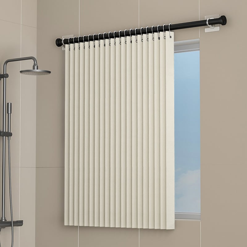 Завеса за баня за прозорец, без пробиване, фланелена, прост и модерен стил за поверителност (за дневна и спалня)