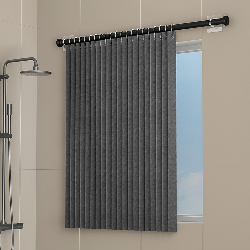 Завеса за баня за прозорец, без пробиване, фланелена, прост и модерен стил за поверителност (за дневна и спалня)