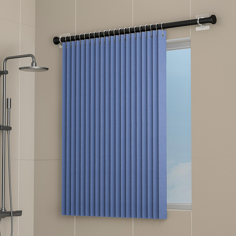Завеса за баня за прозорец, без пробиване, фланелена, прост и модерен стил за поверителност (за дневна и спалня)
