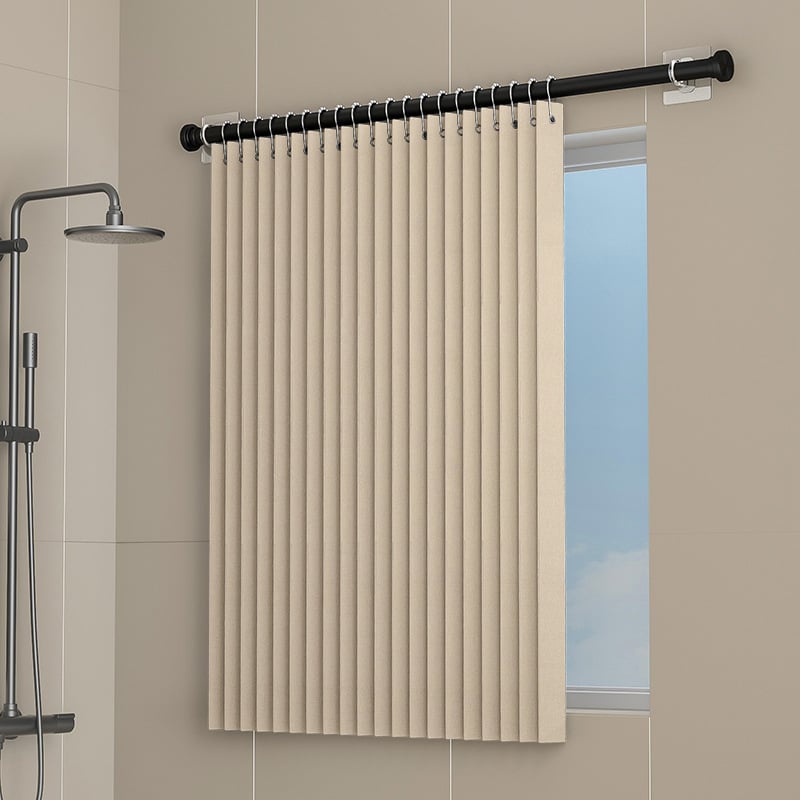 Завеса за баня за прозорец, без пробиване, фланелена, прост и модерен стил за поверителност (за дневна и спалня)