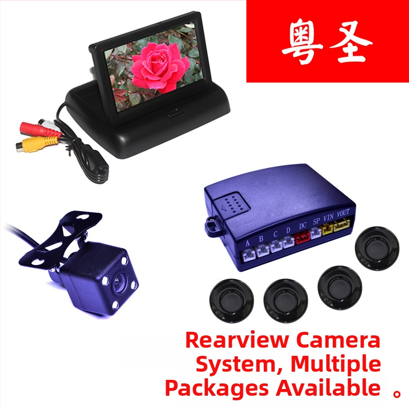 Vizuálny cúvací radar so 4 sondami, dosah detekcie 2,5 m, napájanie 12V, hlasové upozornenia